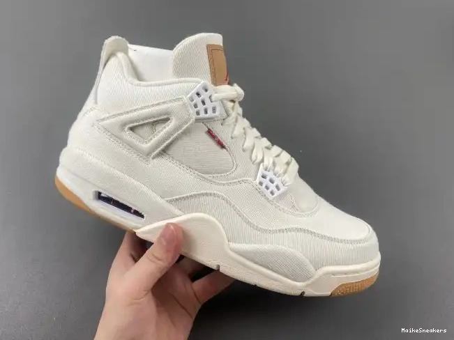 MaikeSneakers AO2571-100 x Air Jordan 'White' 4 Levi's 0323